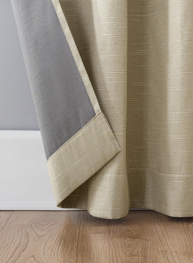 Archaeo Textured Linen Blend Grommet Top Curtain, 50" x 84", Stone - Image 4